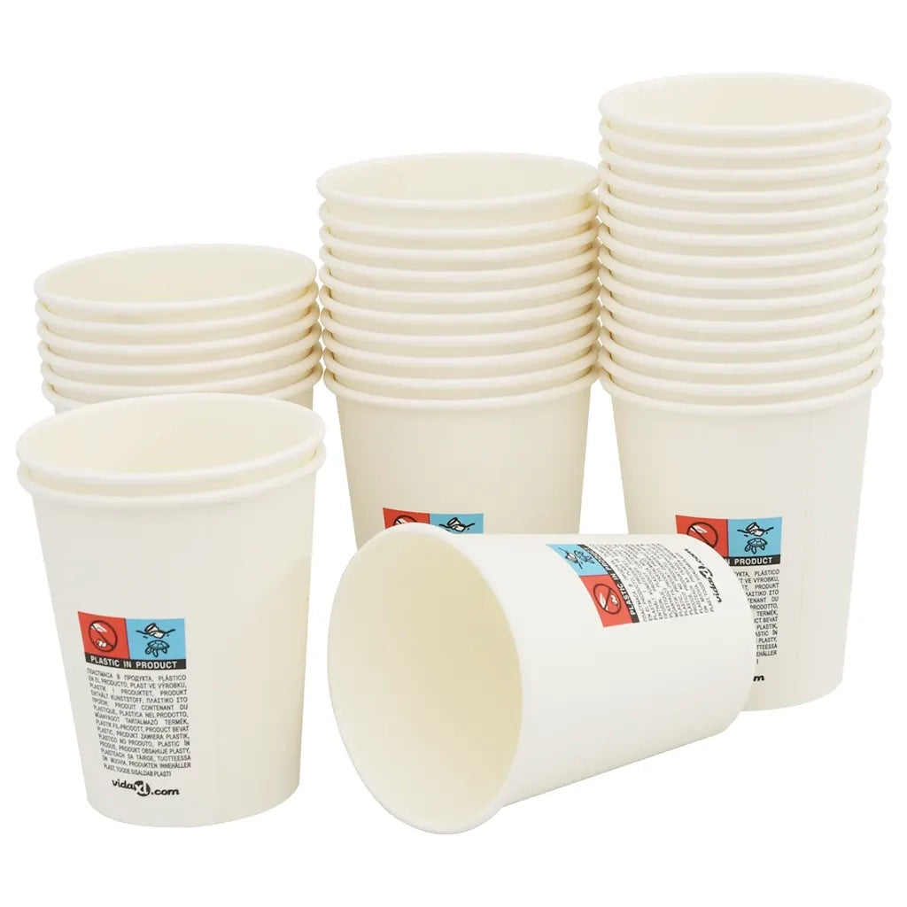 Tazze da CaffÃ¨ in Carta con Coperchi 1000 pz 8oz 200 ml