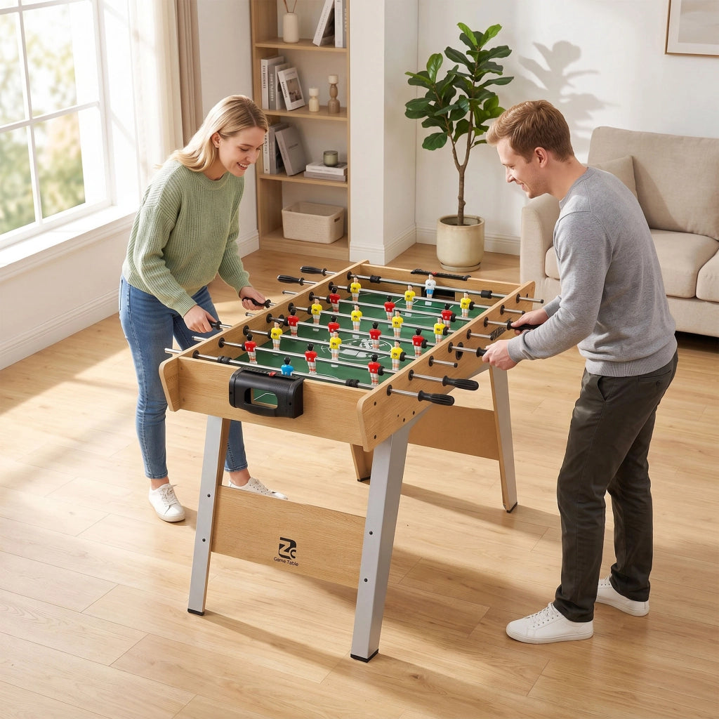 Calcio Balilla Tavolo da Gioco 121x87x 77 cm 22 Giocatori Segnapunti Manuali Legno Naturale Verde
