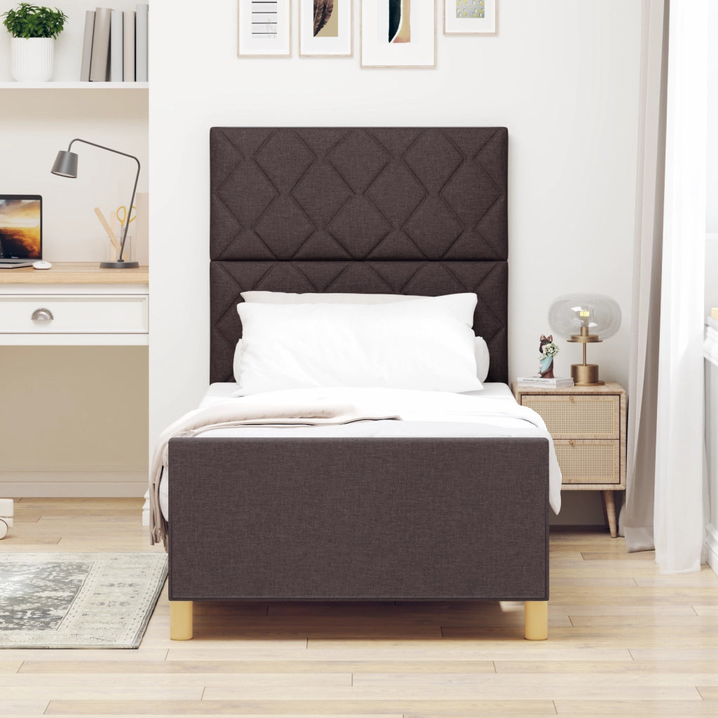 Letto  Marrone Scuro 100x200 cm in Tessuto