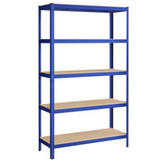Scaffale per carichi pesanti a 5 ripiani armadio portaoggetti in acciaio 60 x 120 x 200 cm montaggio senza attrezzi ripiano da garage per cassette degli attrezzi capacità di carico 875 kg blu 12_0005575