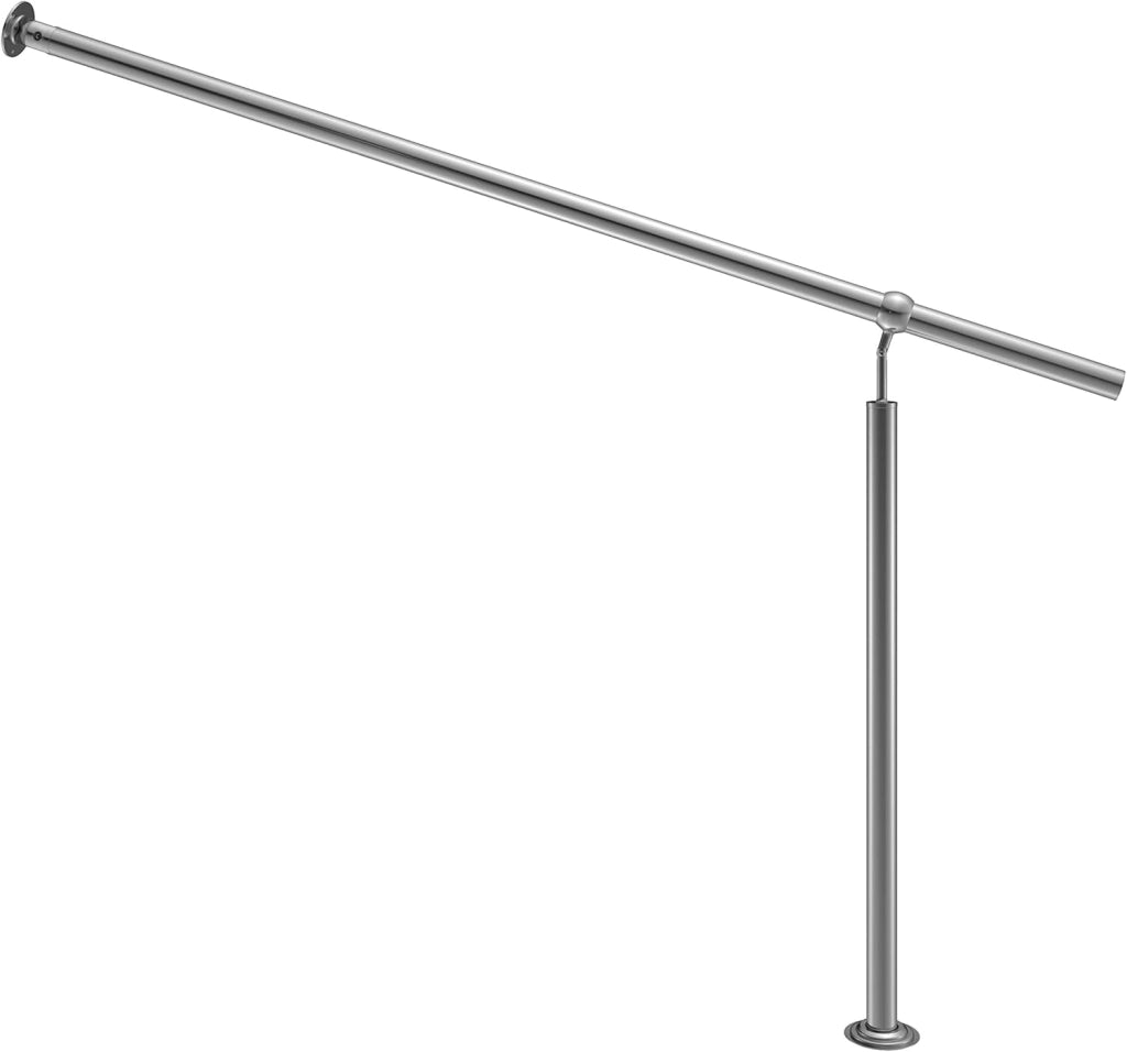 Ringhiera d'ingresso in acciaio 80cm interno esterno corrimano da parete
