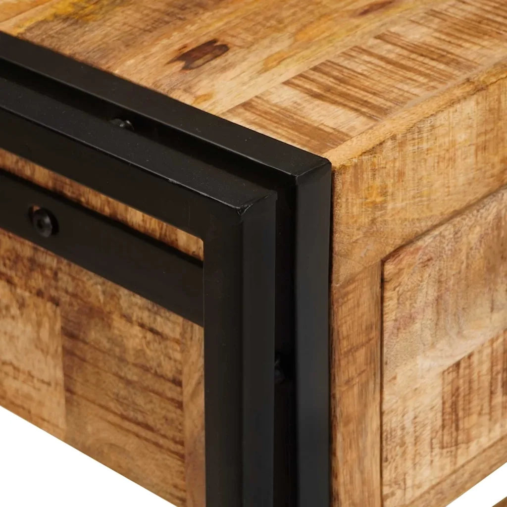 vidaXL Tavoli consolle 2 pcs Marrone Legno Di Mango Massello