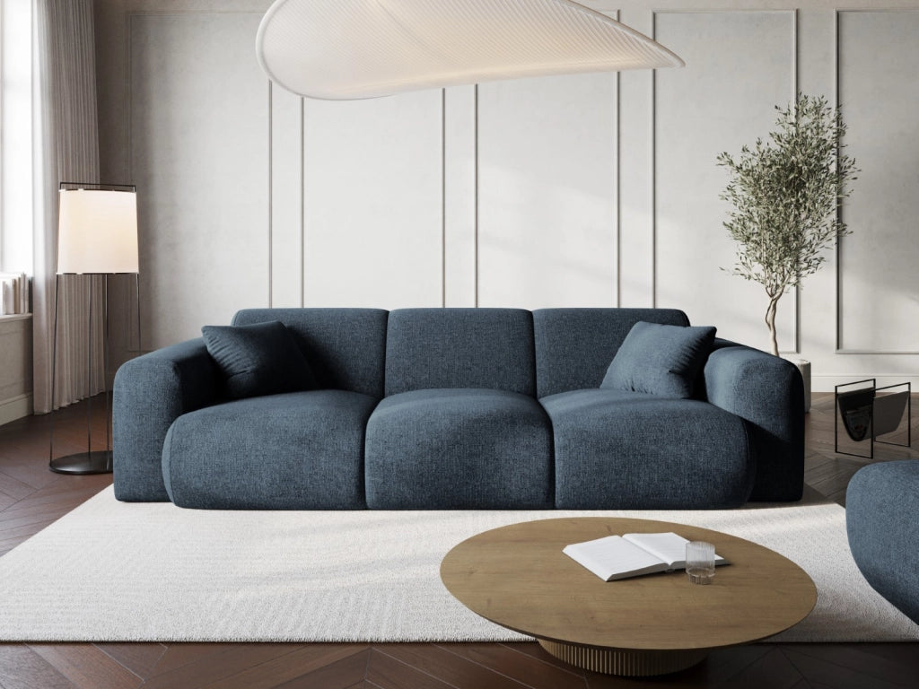 Cosmopolitan Design - Divano "Nolio" 3 posti in ciniglia blu reale 