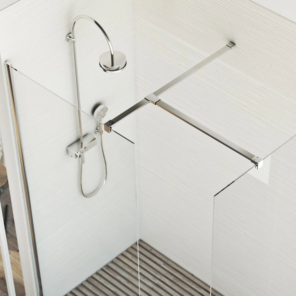 Box doccia Parete 80x180 CM in vetro trasparente 8mm mod. Walk in Corner H198
