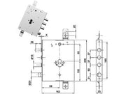 SERRATURA TRIPLICE APPLICARE CON SCROCCO CIL. EUR. BLINDATE GA137  mm.89, interasse catenacci mm.37    CIPIERRE