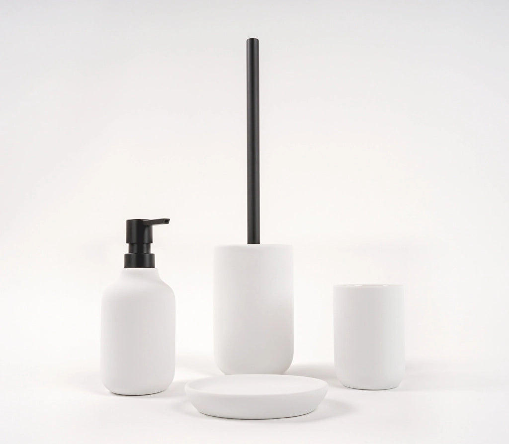 Set accessori bagno bianco