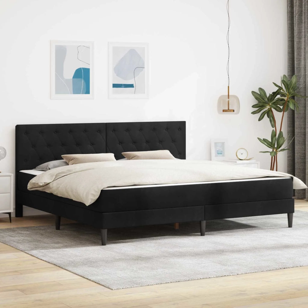 Struttura letto con materasso Nero 200 x 200 cm Velluto 3415076