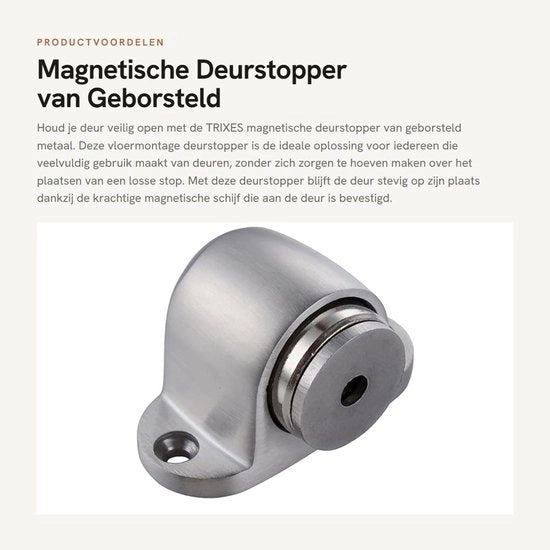 Stopper Magnetico per Porta - Visceratore Magnetico per Porte - Blocco Porta per Interno - Blocco Porta per Parete - Blocco Porta Nero - In Acciaio Inossidabile - Dampenedoor