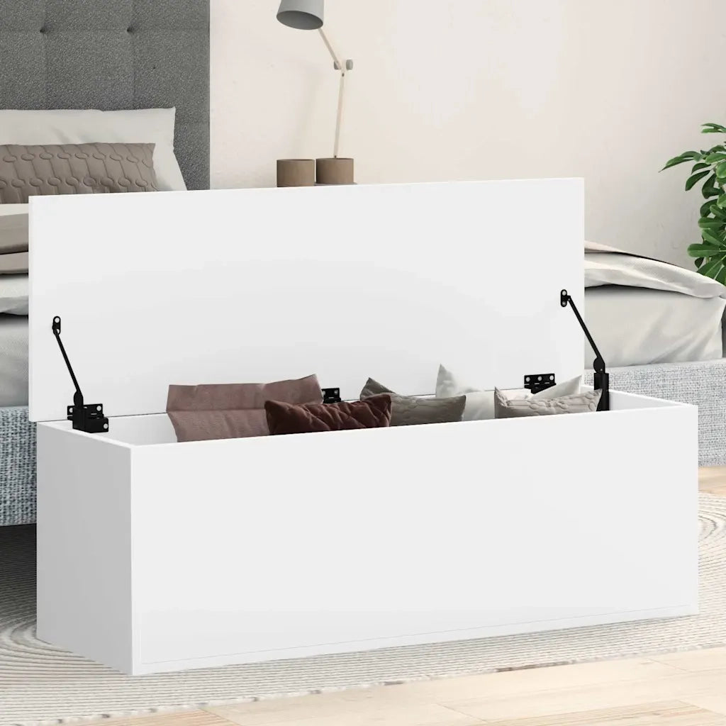vidaXL Contenitore Portaoggetti Bianco 102x35x35 cm in Truciolato