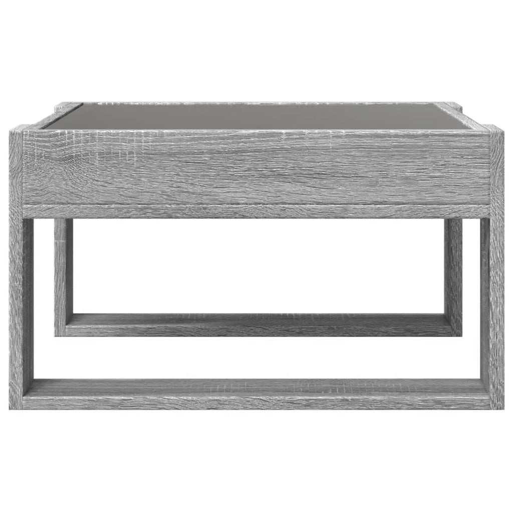 Tavolino da Salotto con LED Infinity Grigio Sonoma 50x53x30 cm