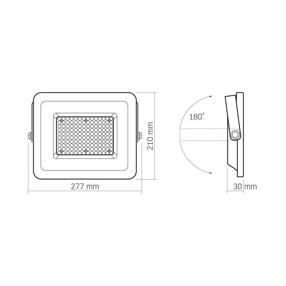 Faretto LED esterno 100W 5000K 9000lm IP65 Videx LUCA