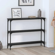 Tavolo consolle con lo scaffale Rovere nero 100 x 22,5 x 75 cm 883505