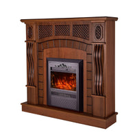 Camino Elettrico da Pavimento 112x115x30 cm Effetto Fiamma 2000W Amsterdam & Cristina Noce