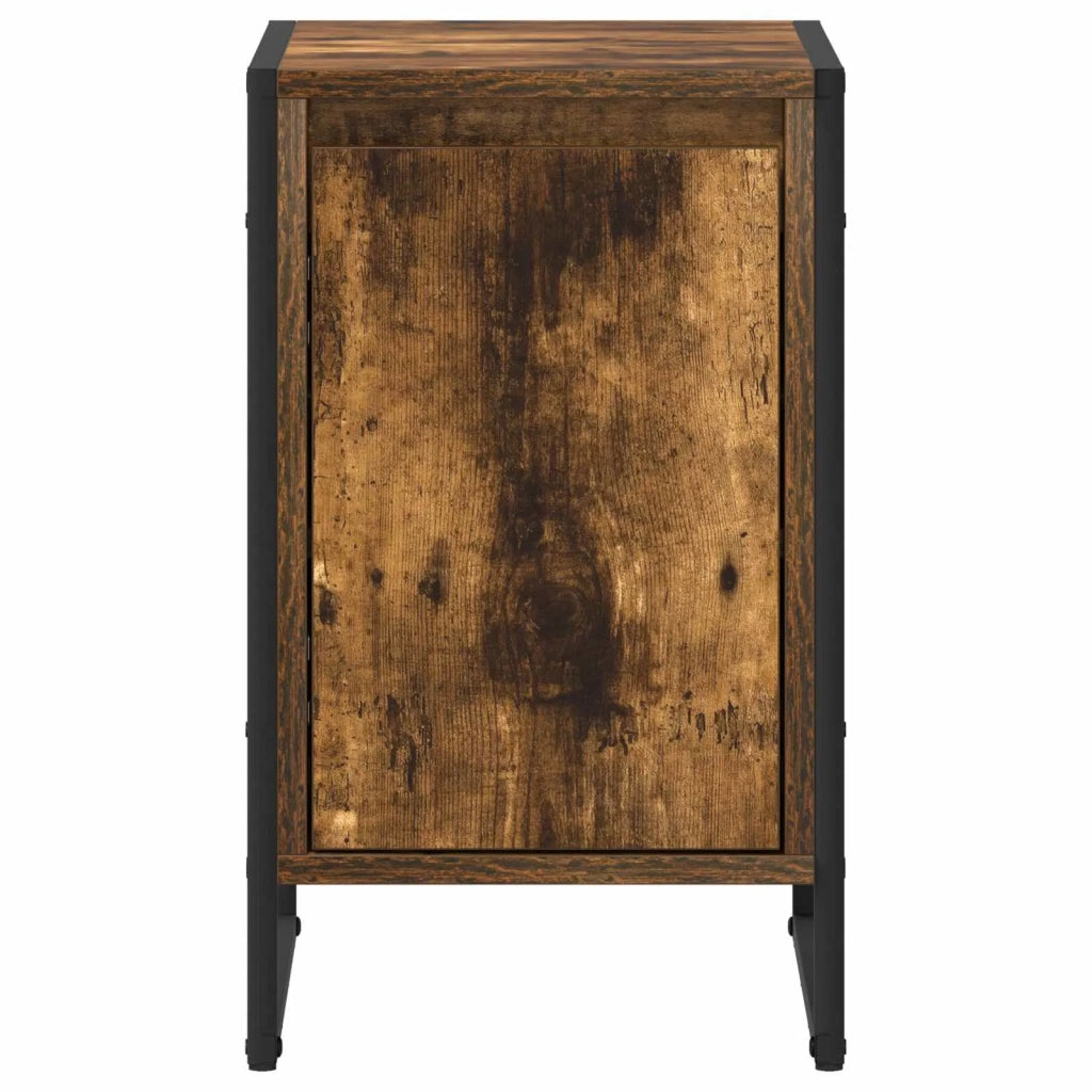 Comodino | Armadio da Notte | Mobiletto da notte Quercia Fumosa 39,5 x 30 x 50 cm Legno multistrato