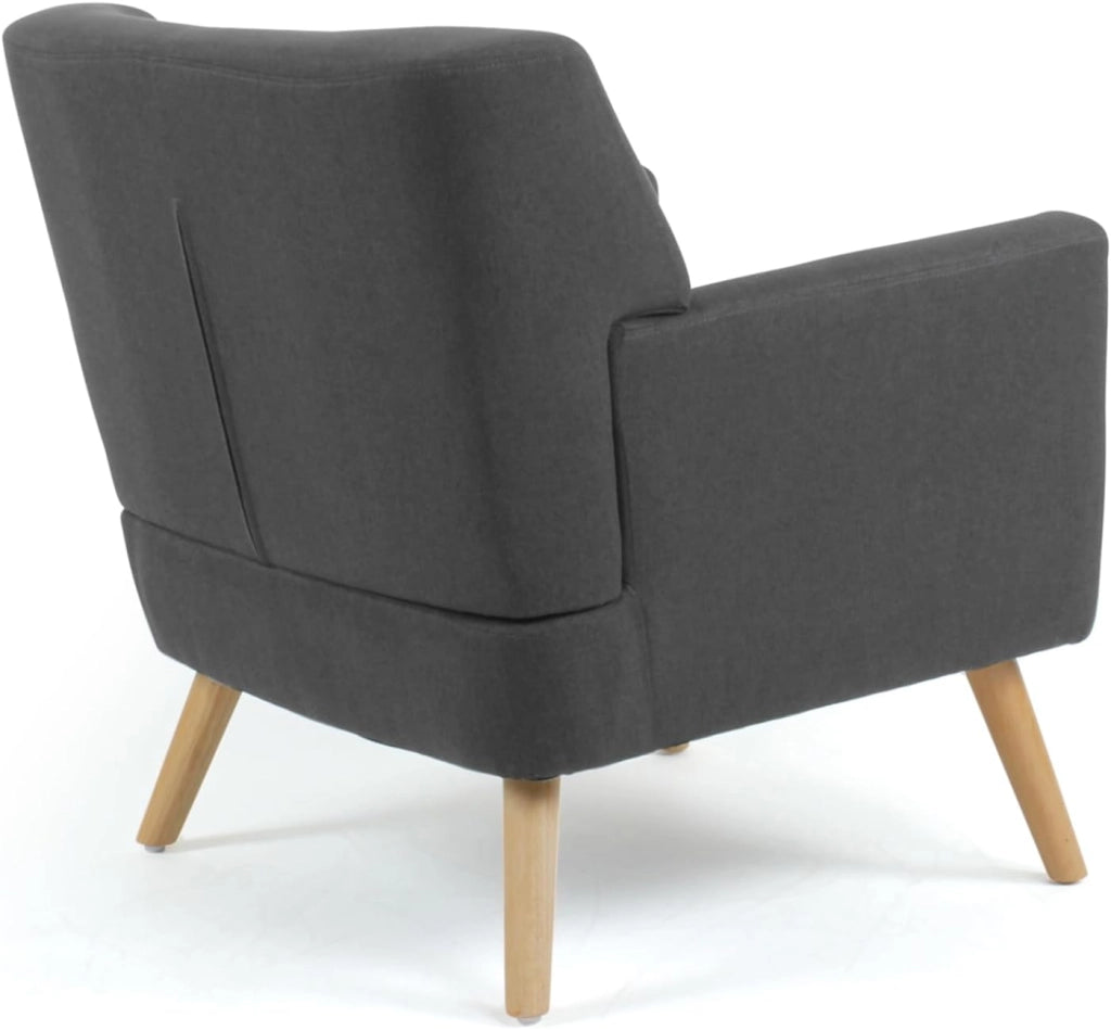 Poltrona scandinava in tessuto grigio antracite LIV
