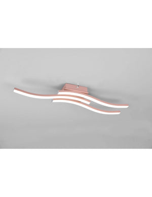 Plafoniera Soffitto Moderna 3 Bacchette Led 4000k Route Oro Rosa Trio Lighting