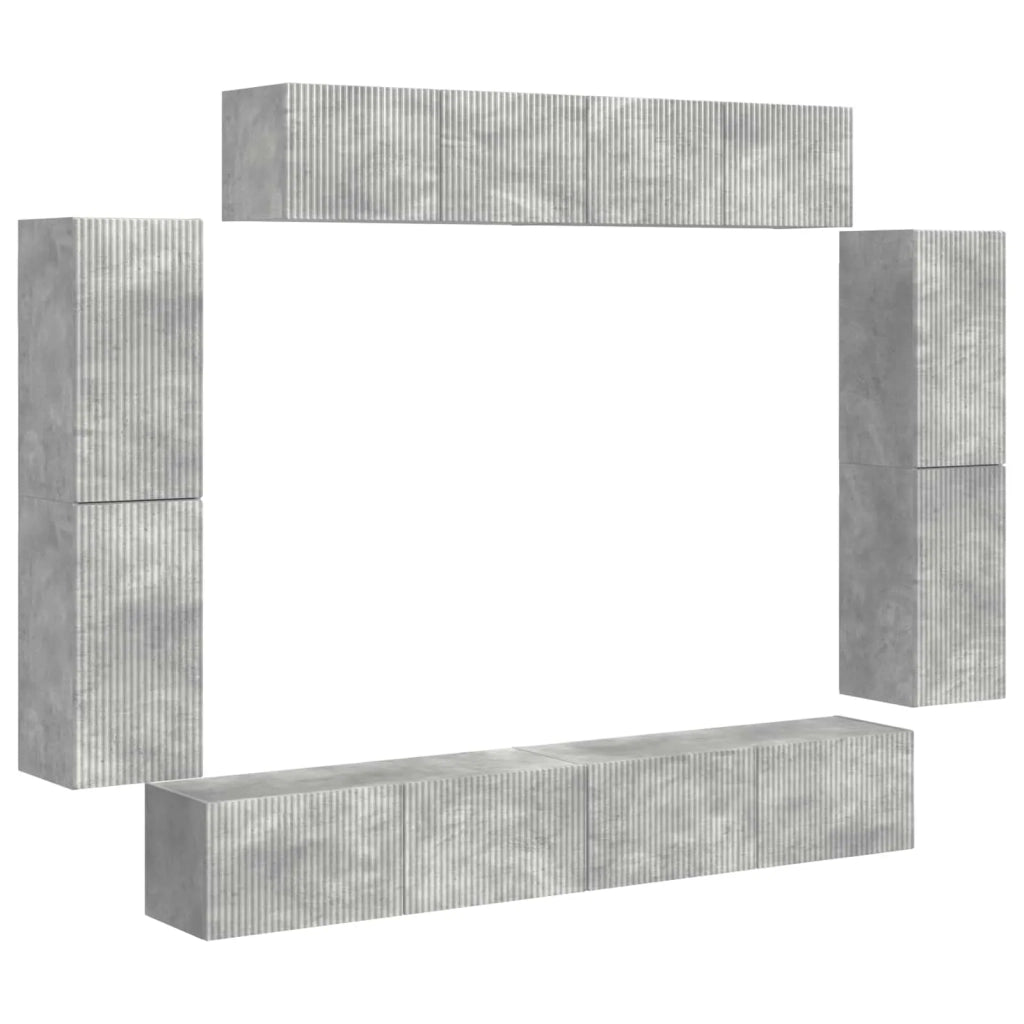 Mobile TV 8 pcs Grigio cemento