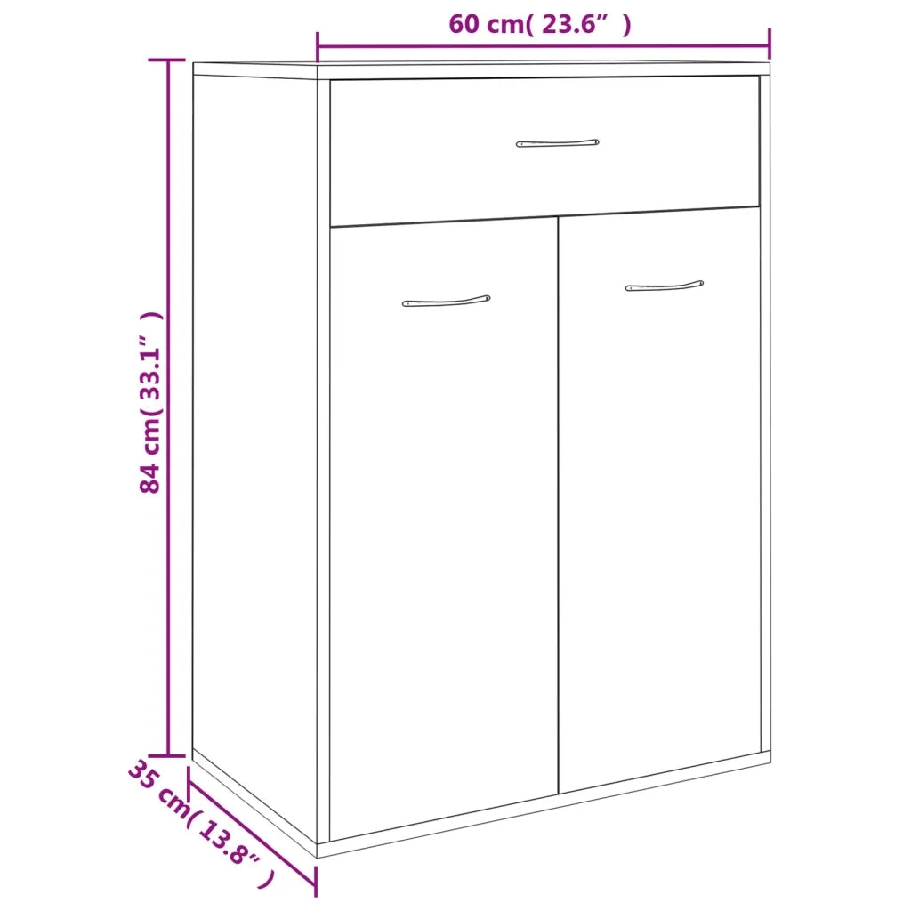 Scarpiera-Scaffale per scarpe Grigio Cemento 60x35x84 cm in Legno Multistrato