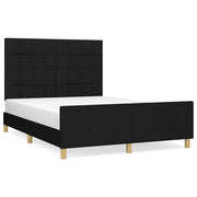 Letto matrimoniale | Letto per adulti | Giroletto senza Materasso Nero 140x190 cm in Tessuto