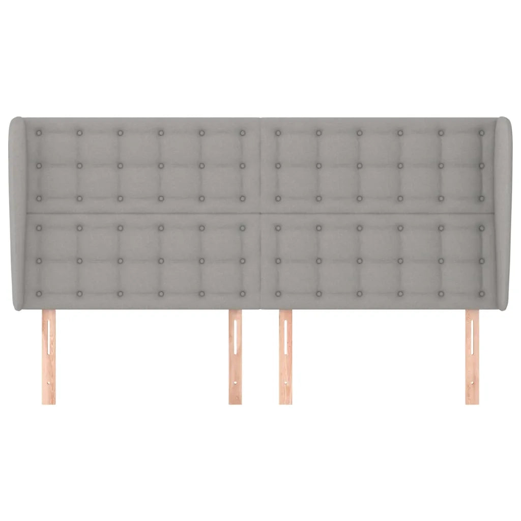 Testiera ad Orecchio Grigio Chiaro 163x23x118/128 cm in Tessuto 3118396