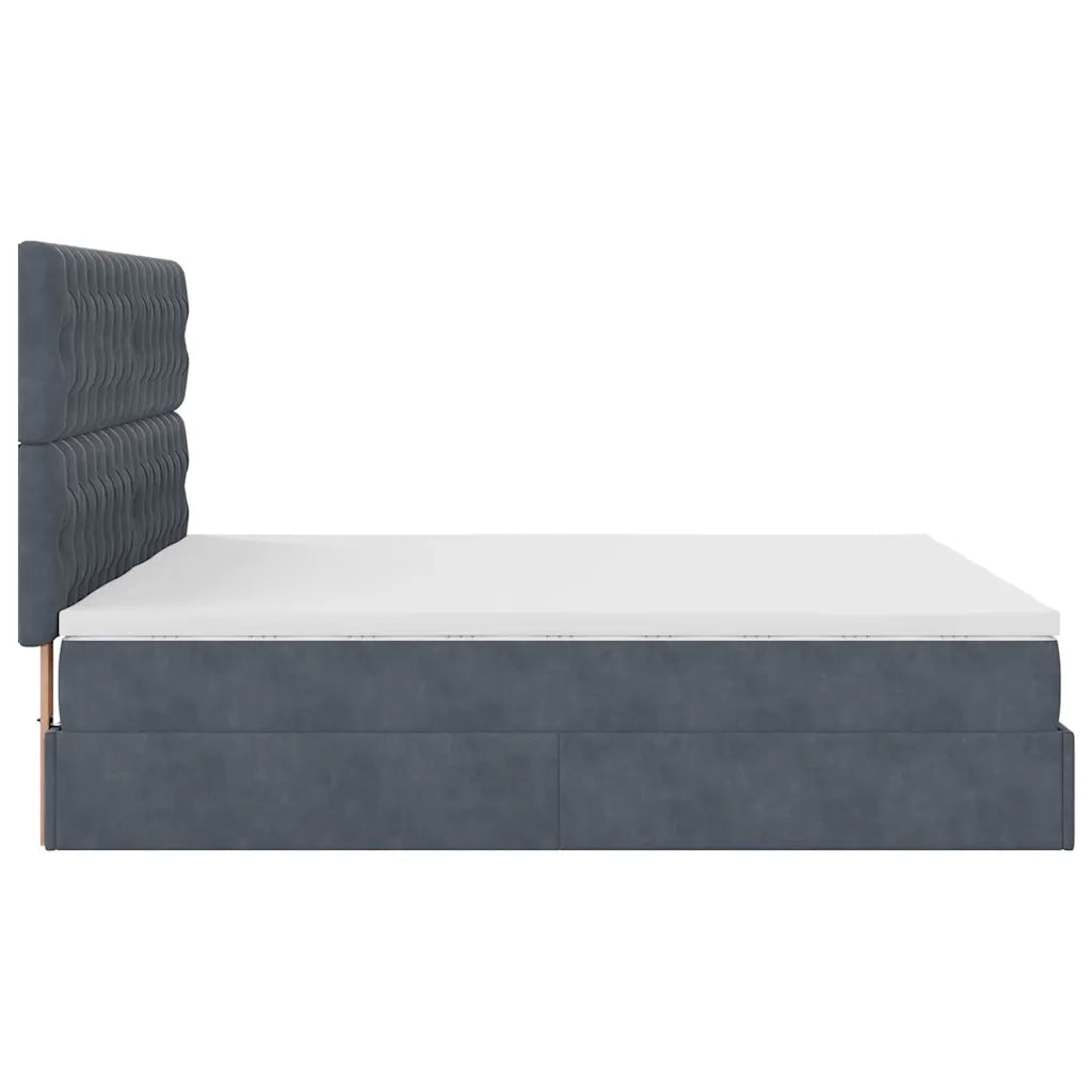 Struttura Letto Pouf con Materassi 180x200 cm Velluto 3313791