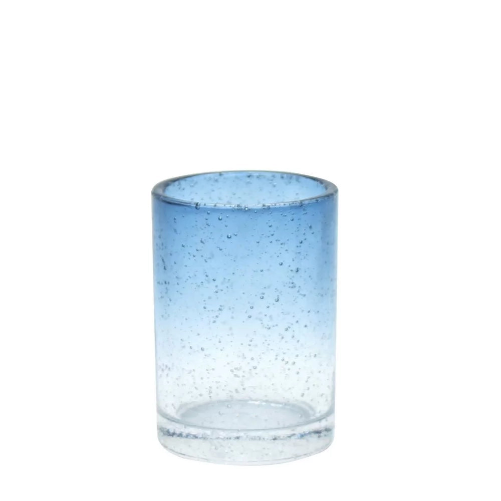 Bicchiere in vetro azzurro sfumato - serie Drops