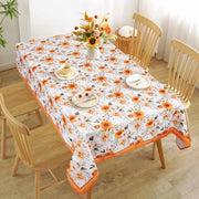 Tavolo quadrato coperto con disegno aquarello di margherite per tavola da pranzo per festa, picnic e cena (140 x 180 cm)