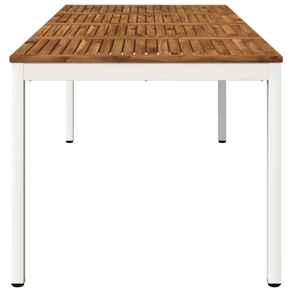 Tavolo da cena da giardino Naturale e Bianco 147 x 88,5 x 75 cm 901323