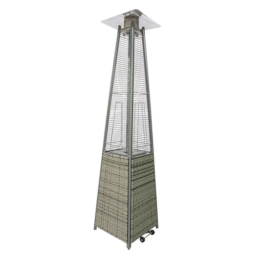 Stufa a Fungo a Gas Max 13kW Fiamma Viva Verticale 52x52x227 cm Pyramid Grigio Rattan