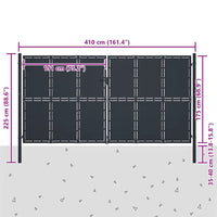 Cancello da Giardino in Acciaio 400x175 cm Antracite 144533