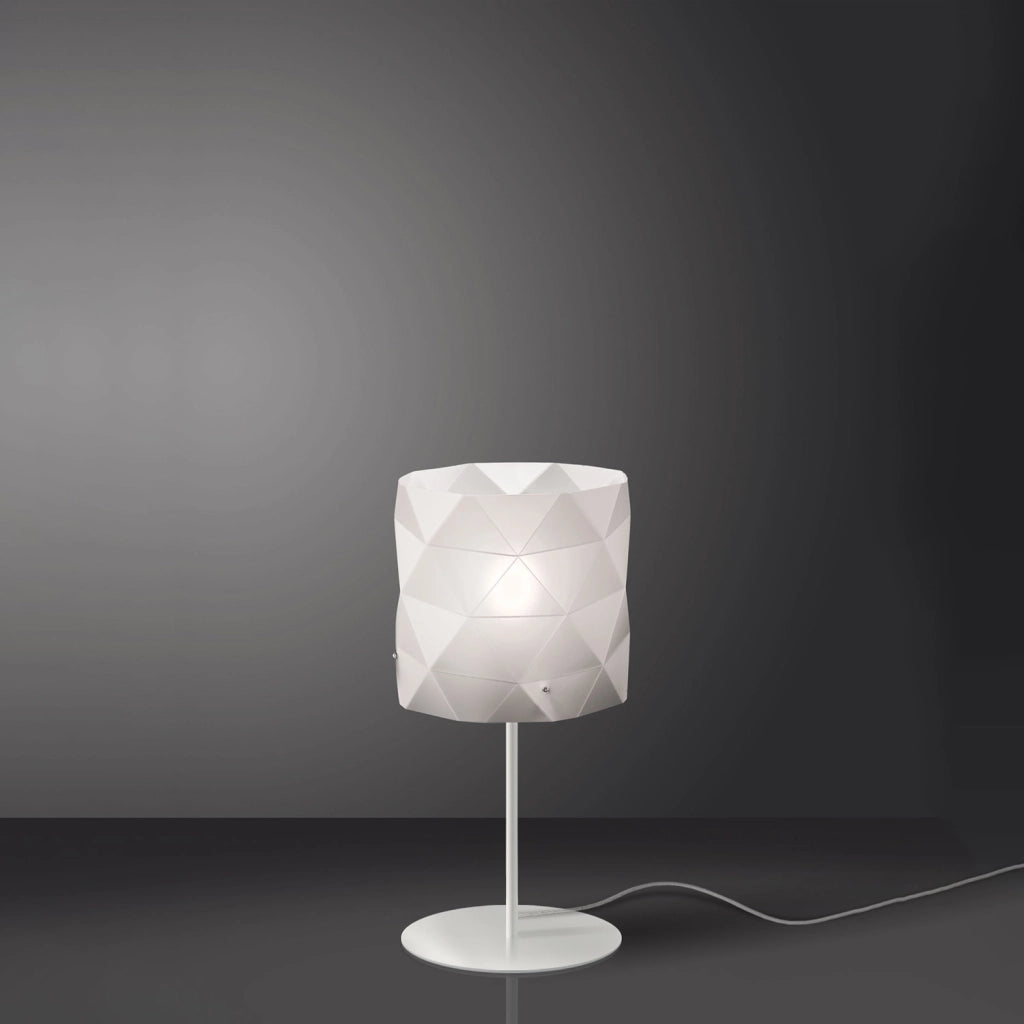 Lampada Da Scrivania Moderna Prisma Polilux ® Bianco E Metallo 1 Luce E27