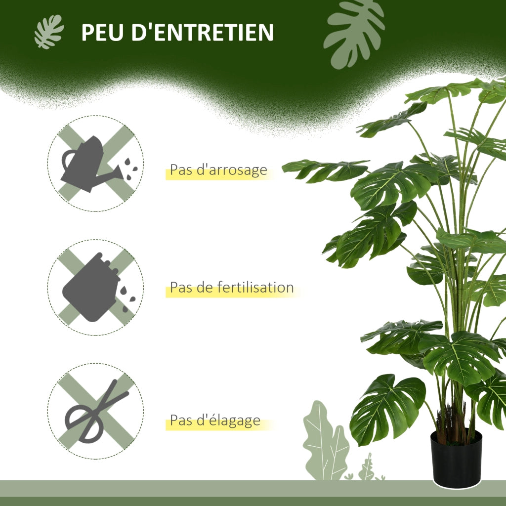 Pianta artificiale Monstera Deliciosa con vaso ¨C zephmum ¨C verde altezza 180 cm interno