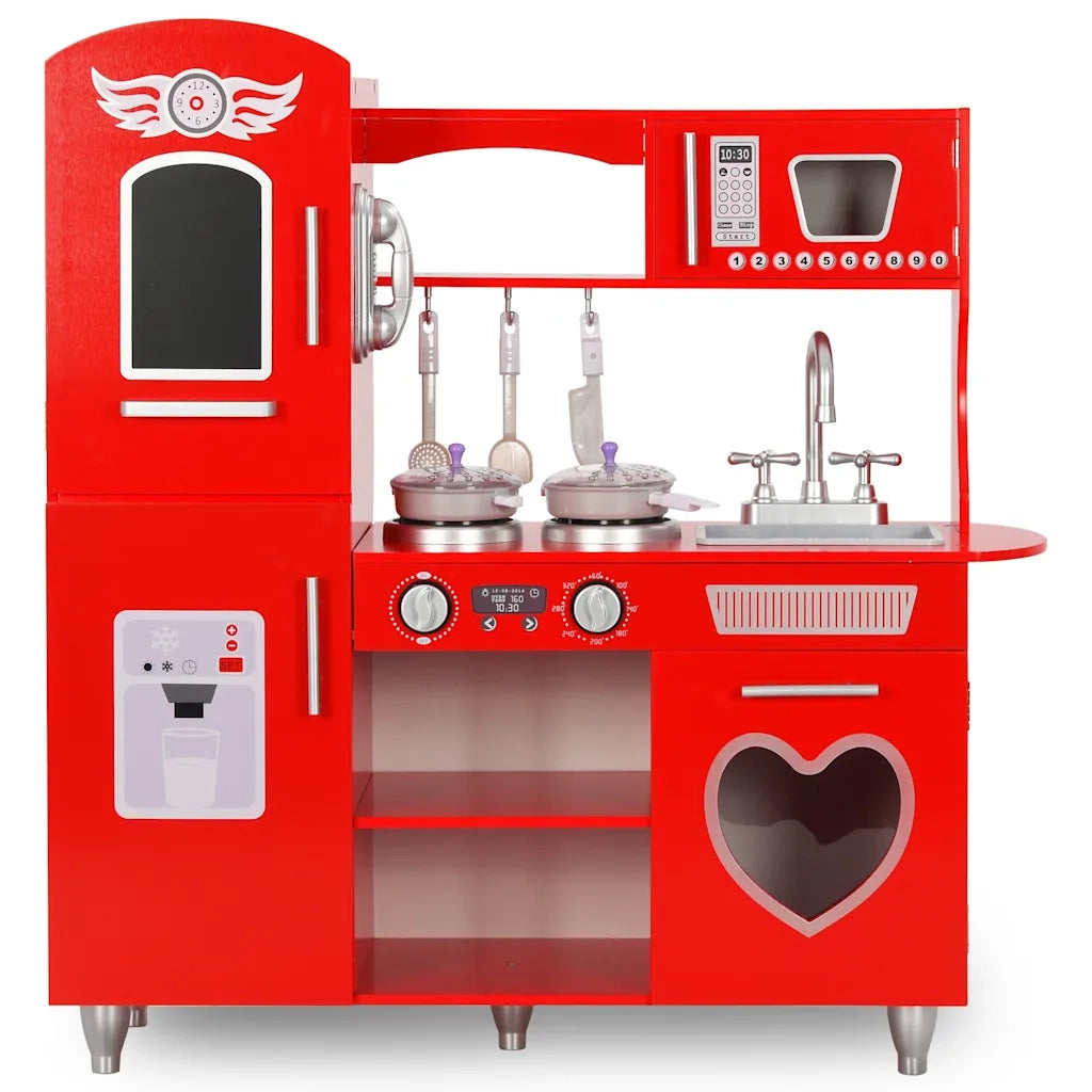 Cucina Giocattolo per Bambini in MDF 84x31x89 cm Rossa 80253