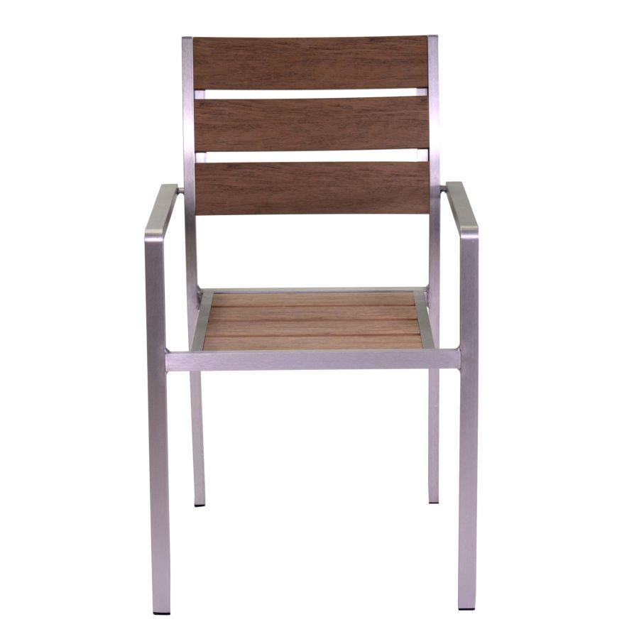 Sedia da Giardino 54x58xh88 cm in Alluminio e Polywood Seattle Legno