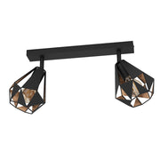 Spot Moderno Carlton 7 In Acciaio Nero 2 Luci E27 40W Ip20