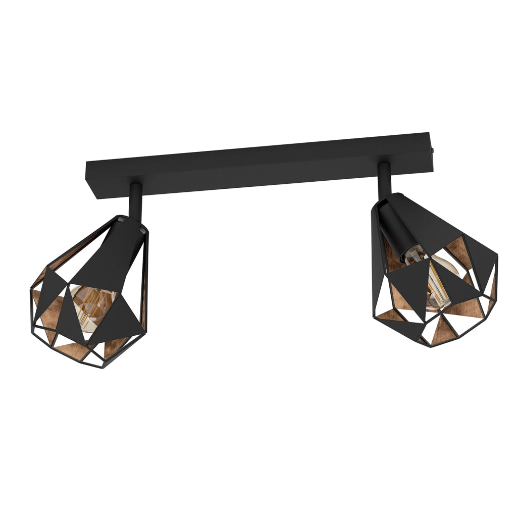 Spot Moderno Carlton 7 In Acciaio Nero 2 Luci E27 40W Ip20
