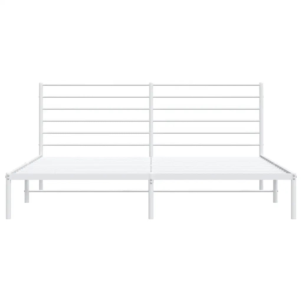 Giroletto con Testiera Metallo Bianco 200x200 cm 352375