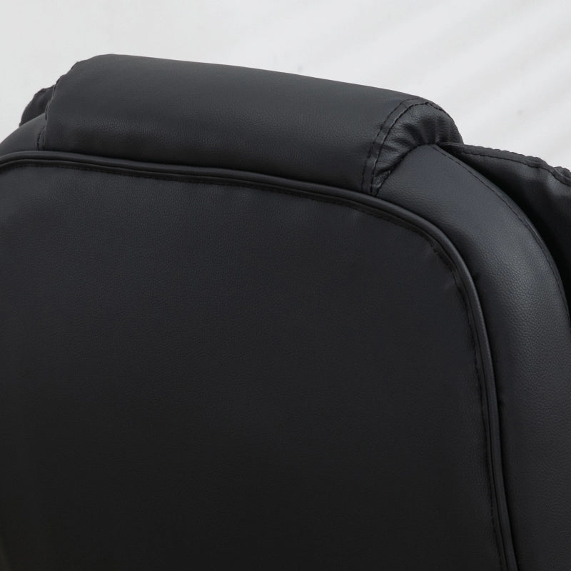 Sedia da ufficio ergonomica con massaggio e riscaldamento girevole a 360° in pelle rigenerata nera