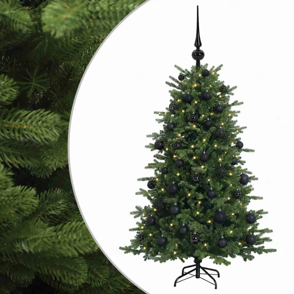Albero di Natale artificiale con palline 120 cm 150 LED 3465597
