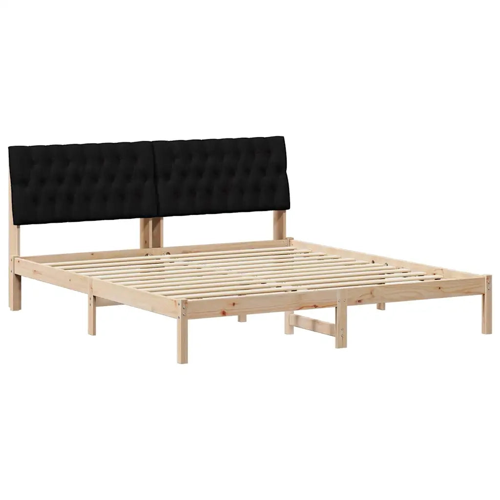 Letto con Testiera Rivestita con testiera Marrone 180 x 200 cm 3394385