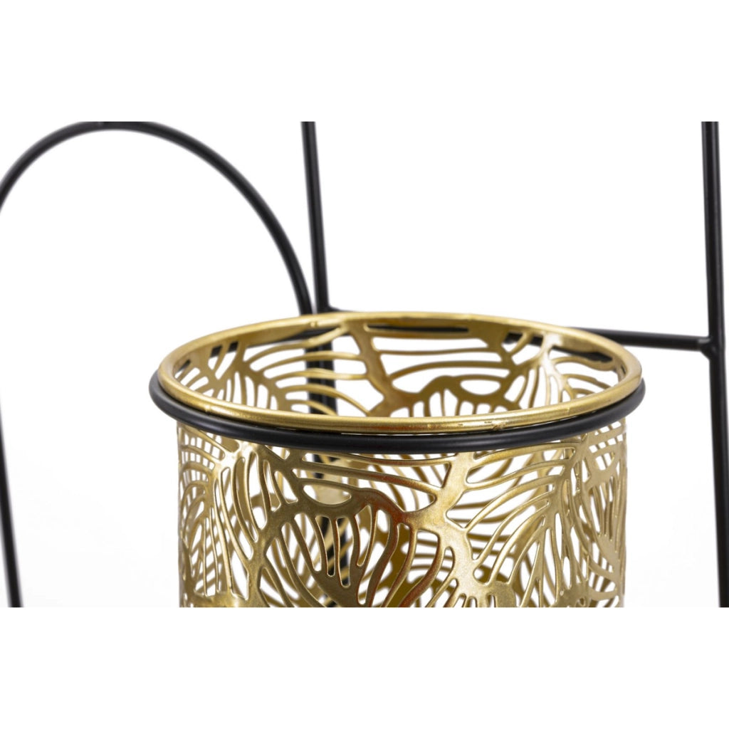 Set di 2 Vasi per Piante VKH416, Oro, Metallo, 27x14x48 cm