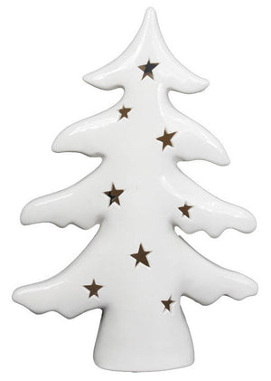 Albero di Natale H26 cm in Ceramica con Luci