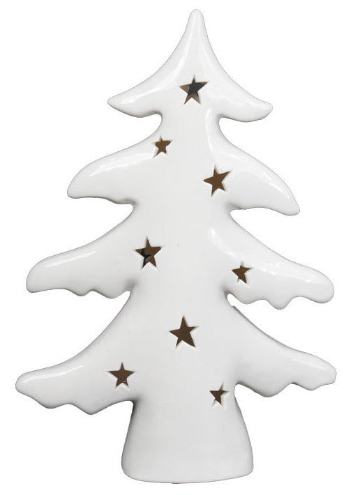 Albero di Natale H26 cm in Ceramica con Luci