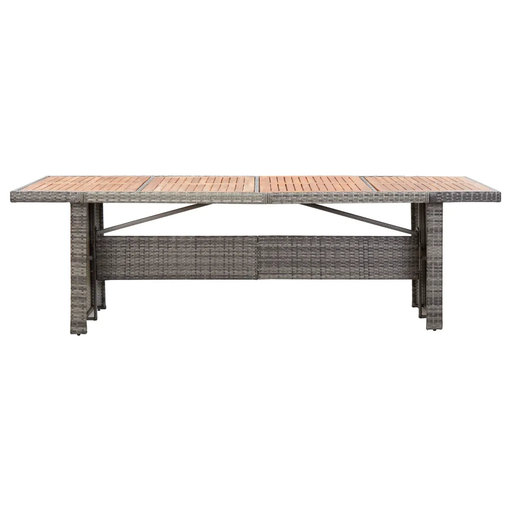 Set da Pranzo da Giardino 9 pz con Cuscini in Polyrattan Grigio 46047
