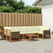 Set di divani da esterno con cuscino 6 pcs Naturale e Crema