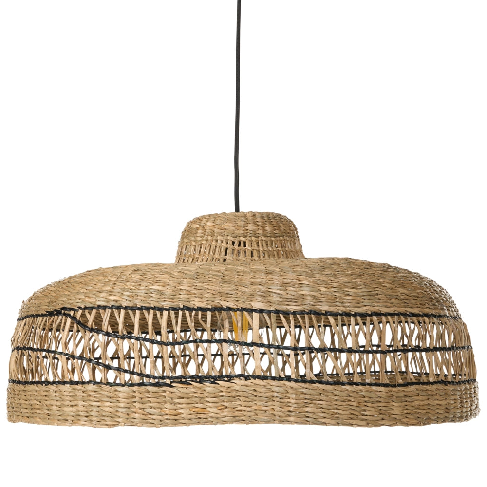 Lampada a Sospensione Boho con Paralume in Erba Marina Naturale per Soggiorno e Camera da Letto