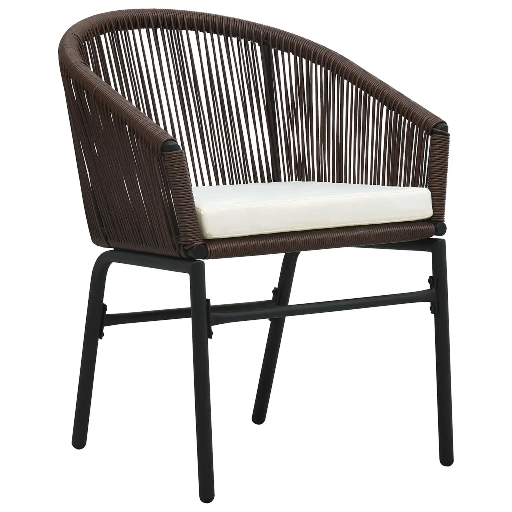 Set da Pranzo per Giardino 9 pcs Marrone polyrattan