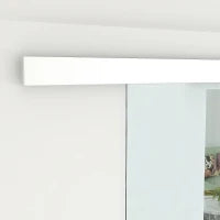 Porta Scorrevole in Vetro Trasparente con Binario e Maniglia in Alluminio per Bagno Cucina Studio 210x75x0.8cm