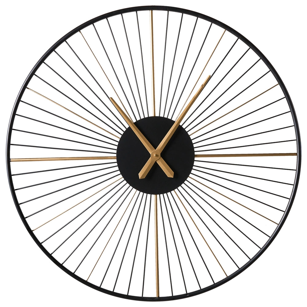 Orologio da parete in metallo nero da appendere in stile Indistrial Scandi