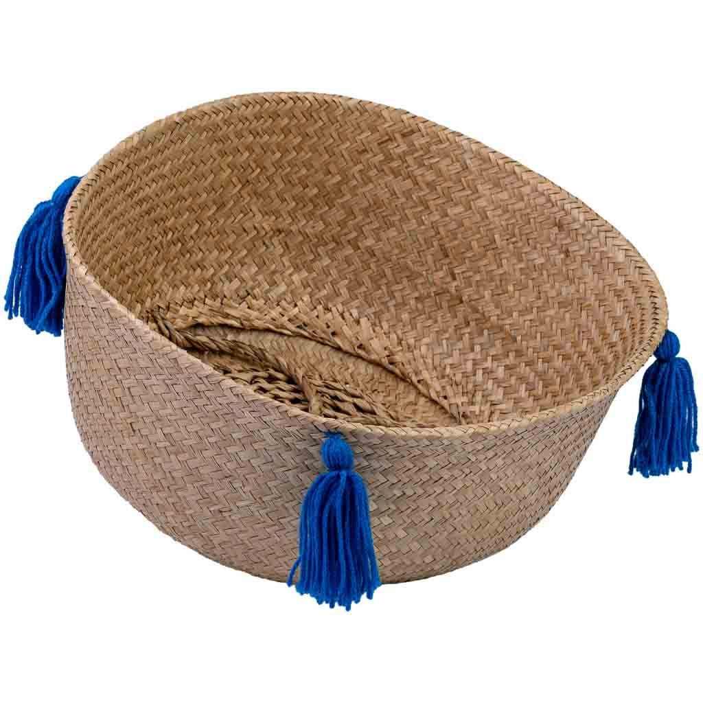 Cesto naturale con manici, D40x36/48h cm